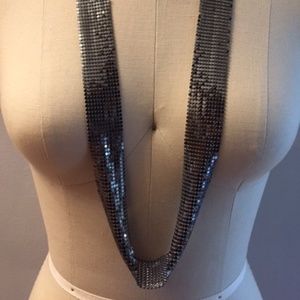 Long Silver Chain Mesh Necklace Express in Women